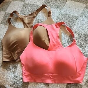 Aerie Offline Coral and Tan Sports Bras, Size XL